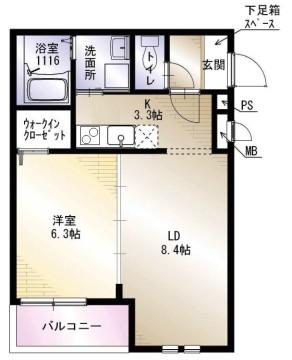 フジパレス上神田II番館の間取り