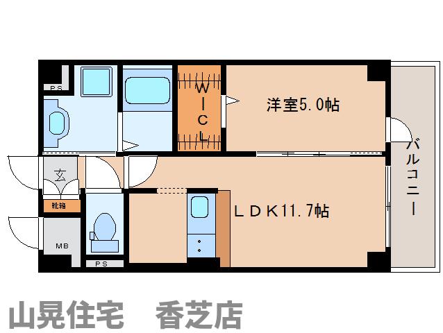 香芝市穴虫のマンションの間取り