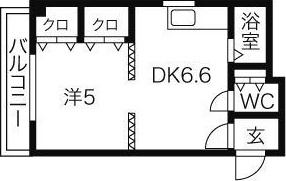 【札幌市中央区南十三条西のマンションの間取り】