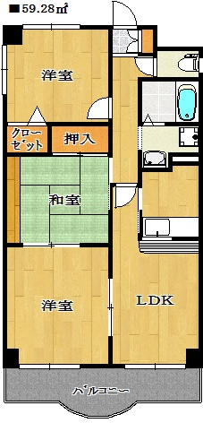 船橋市海神町南のマンションの間取り