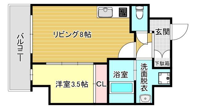 大阪市生野区新今里のマンションの間取り