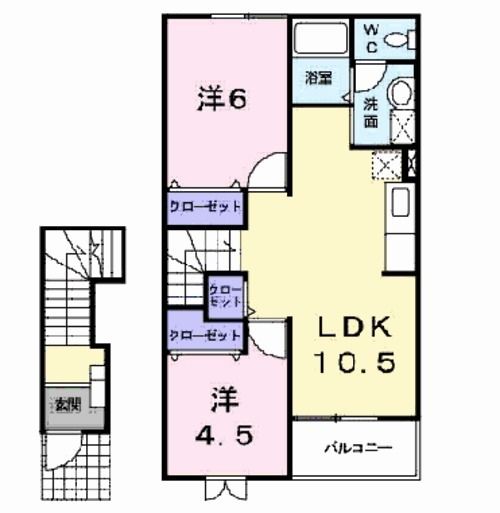 岩瀬郡鏡石町鏡沼のアパートの間取り