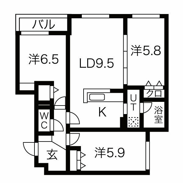 メニーズコート北園プレミアの間取り