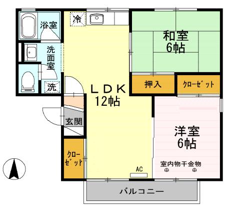 コーポかねとも　A棟の間取り