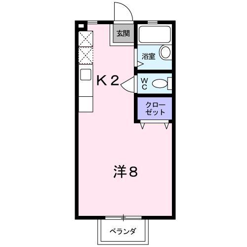 防府市勝間のアパートの間取り