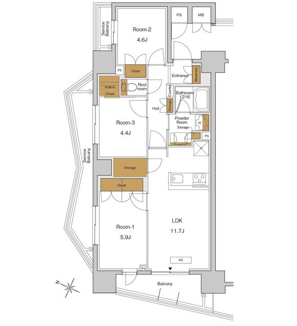 北区東十条のマンションの間取り