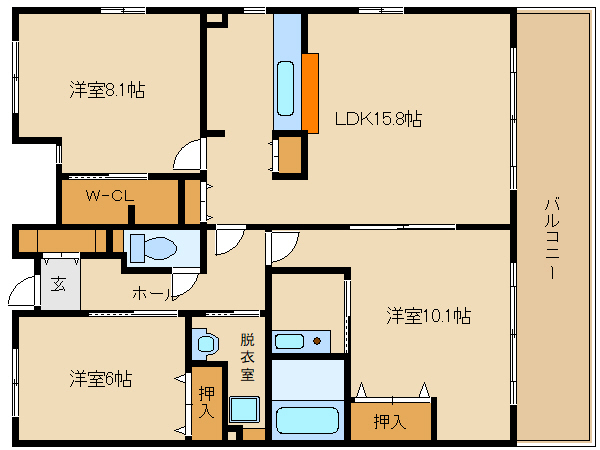 【藤井寺市さくら町のマンションの間取り】