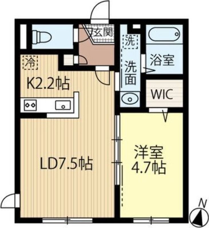 札幌市東区北二十一条東のマンションの間取り