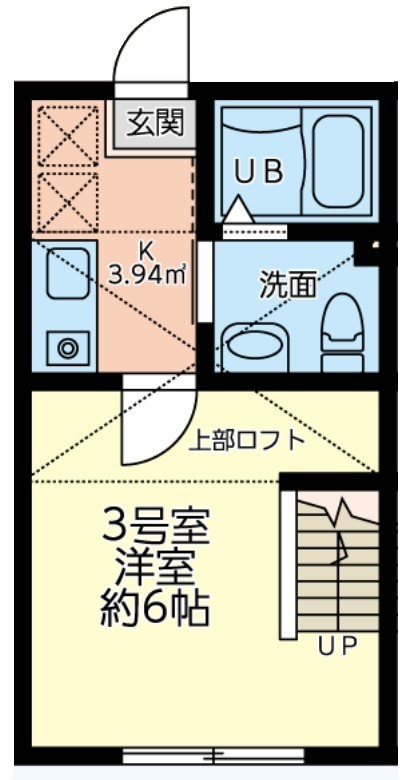 八王子市長沼町のアパートの間取り