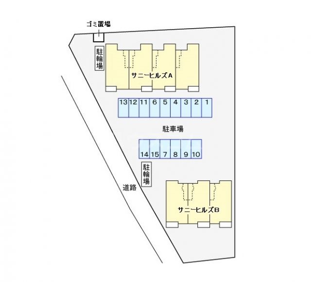 【サニーヒルズＡの駐車場】