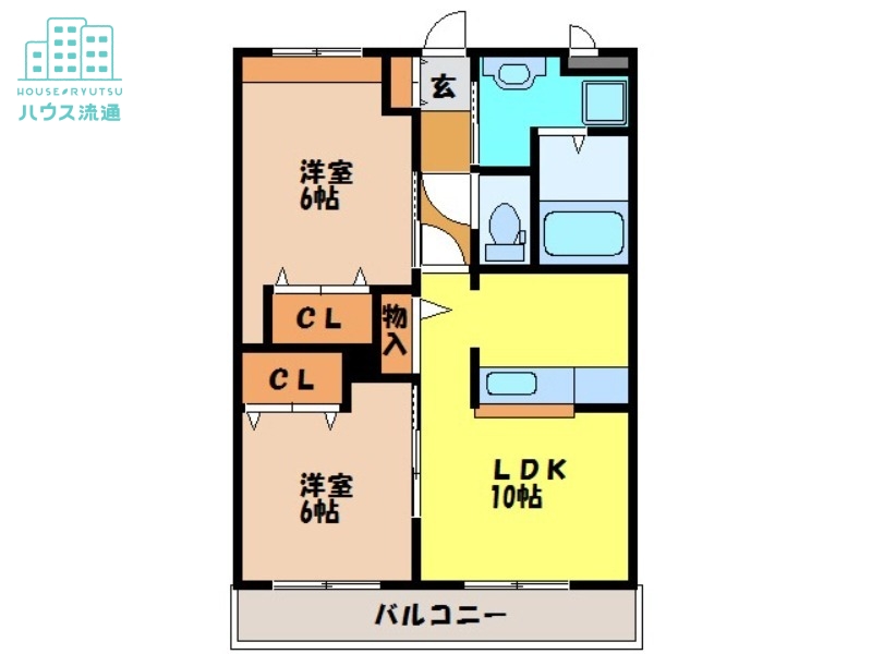 諫早市長田町のアパートの間取り