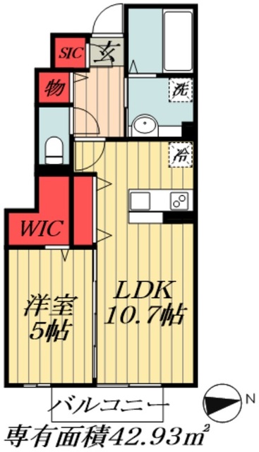 市川市二俣のアパートの間取り