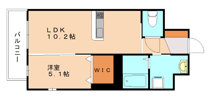 北九州市戸畑区中本町のマンションの間取り