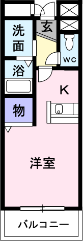 ひたちなか市大字中根のマンションの間取り