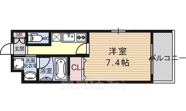 京都市中京区壬生檜町のマンションの間取り