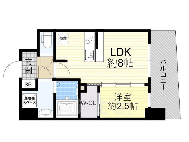 大阪市浪速区難波中のマンションの間取り