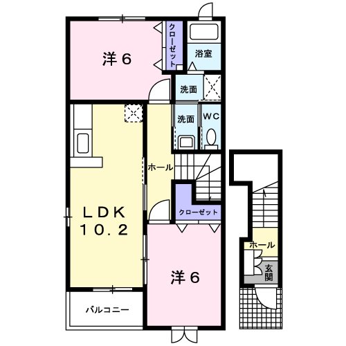 上尾市大字地頭方のアパートの間取り