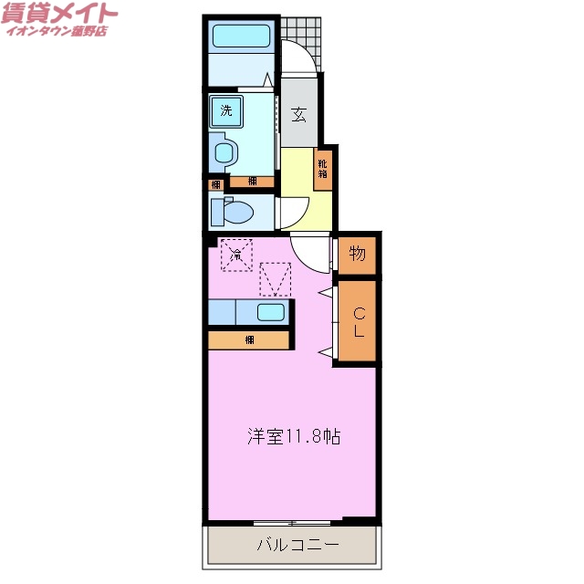 いなべ市員弁町下笠田のアパートの間取り