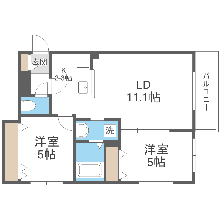 テラスココロの間取り