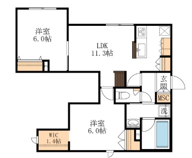 練馬区土支田のマンションの間取り