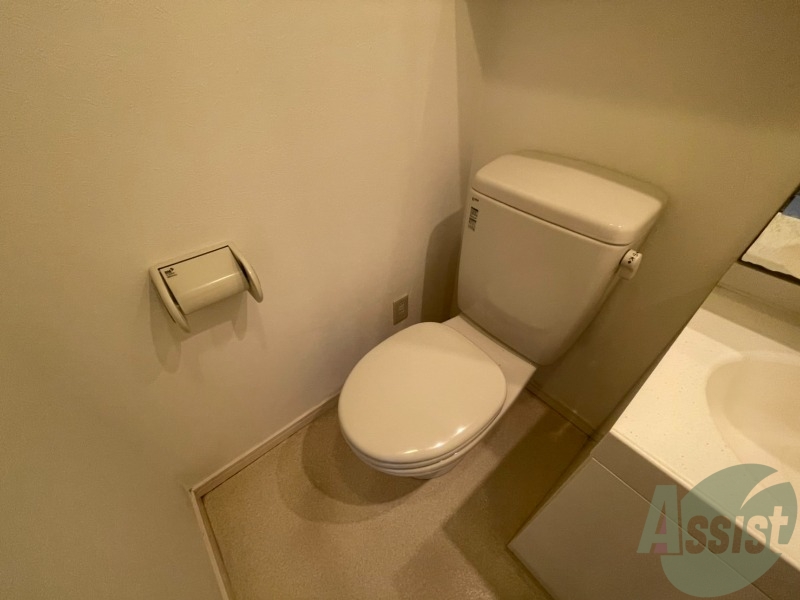 トイレ　シンプルで清潔感あるトイレです。問題なくお使いいただけます。