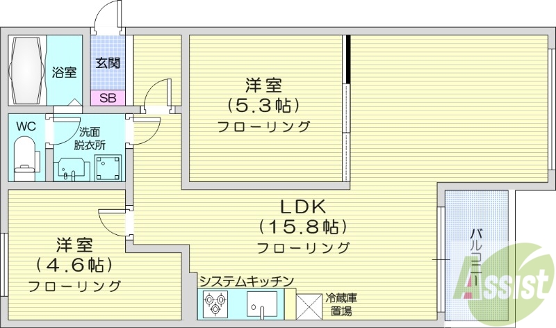 山の手パークハイツの間取り写真