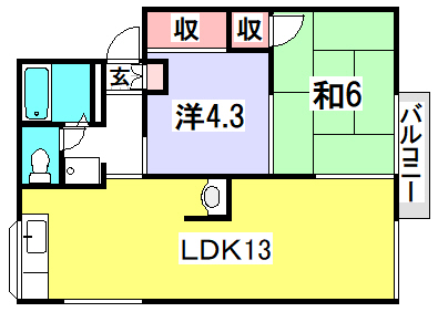 新田ハイツA棟の間取り