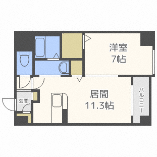 札幌市手稲区手稲本町二条のマンションの間取り