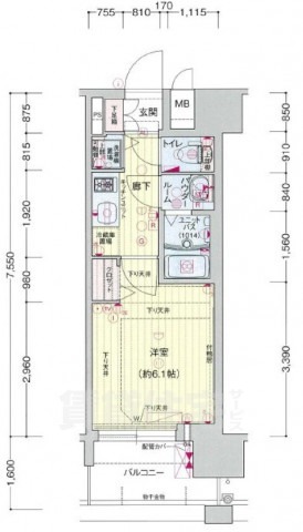 プレサンス玉造駅前の間取り