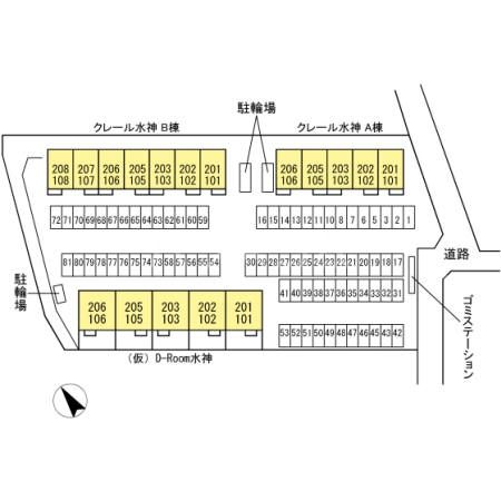 【豊橋市高師町のアパートの駐車場】