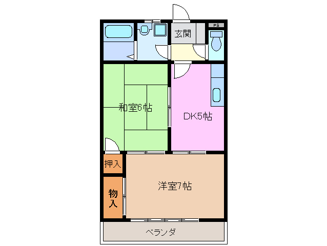 鈴鹿市小田町のアパートの間取り