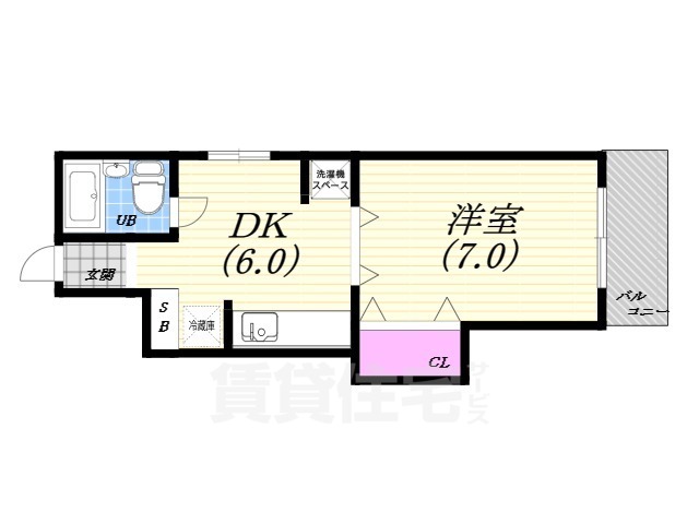 神戸市灘区岸地通のマンションの間取り