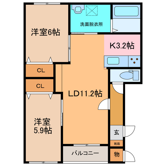 仮）西12北2丁目APの間取り