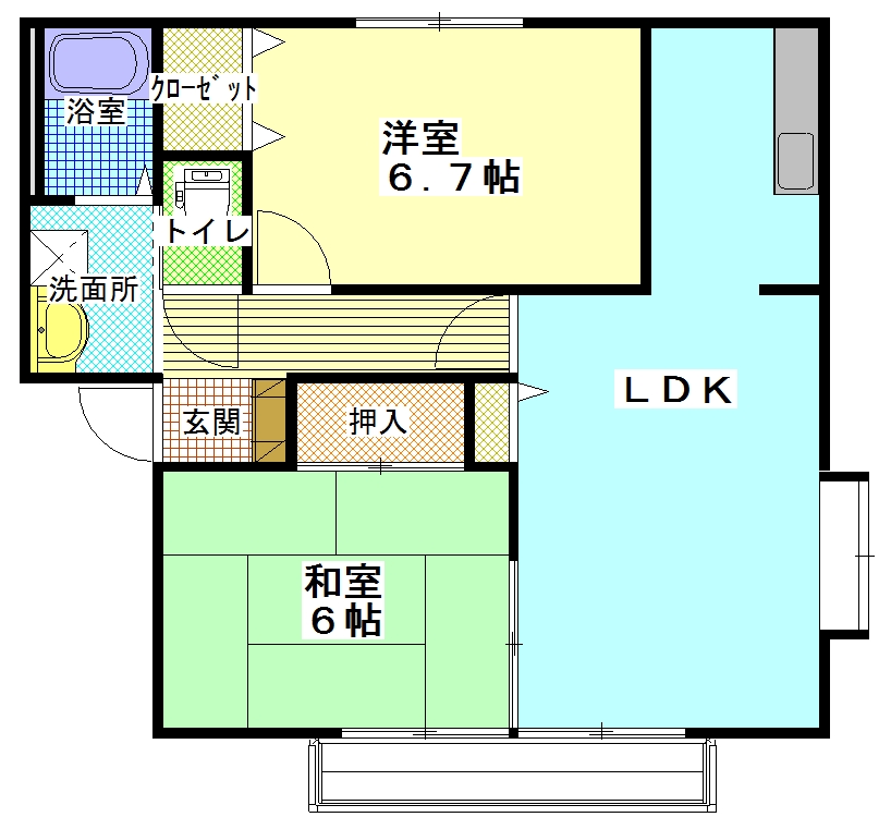 ひたちなか市津田東のアパートの間取り