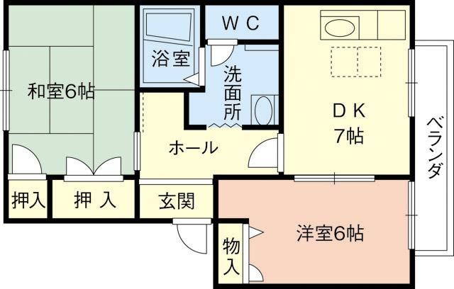 和歌山市野崎のアパートの間取り