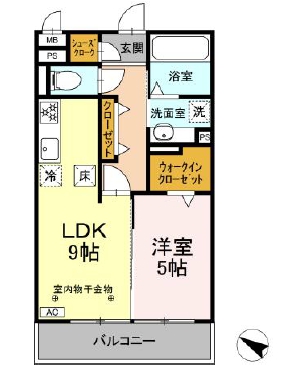 刈谷市下重原町のアパートの間取り