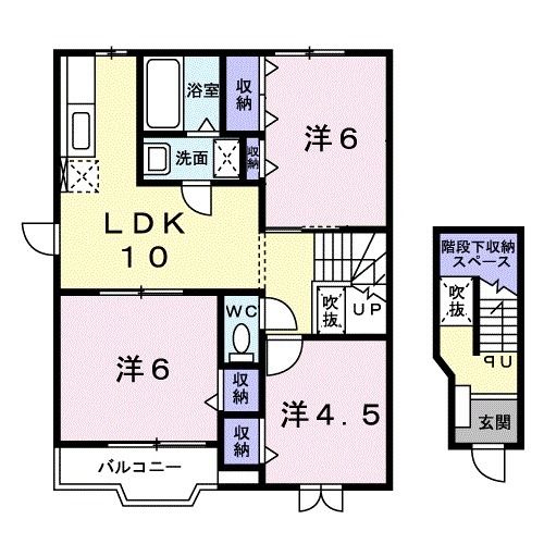 福島市佐倉下のアパートの間取り