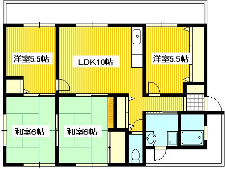 広島市西区井口台のマンションの間取り