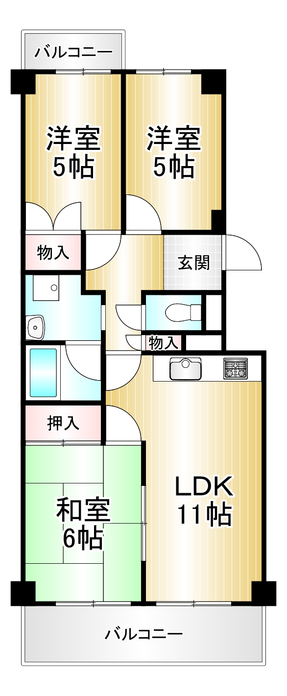 千船ビューハイツの間取り