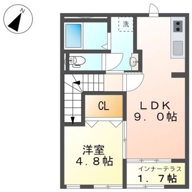 御殿場市中山のアパートの間取り