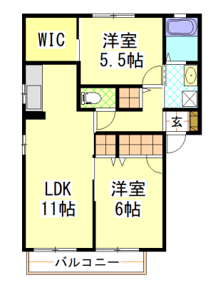 小田郡矢掛町東川面のアパートの間取り