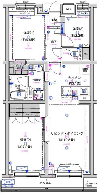 【市川市本行徳のマンションの間取り】