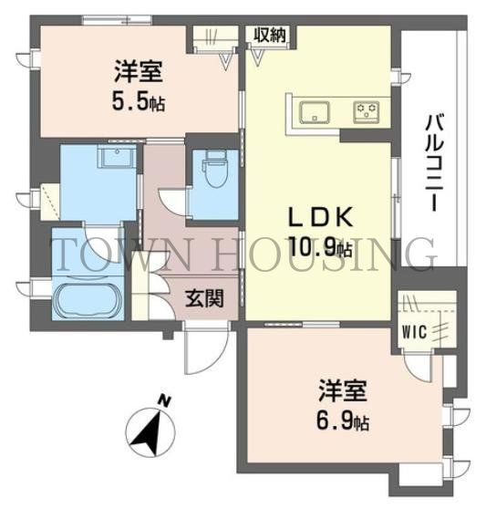 【港区南麻布のマンションの間取り】