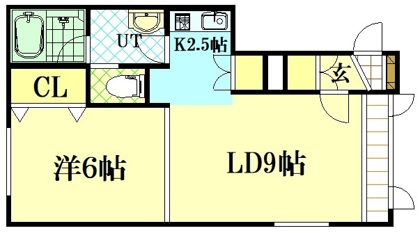 旭川市永山六条のアパートの間取り