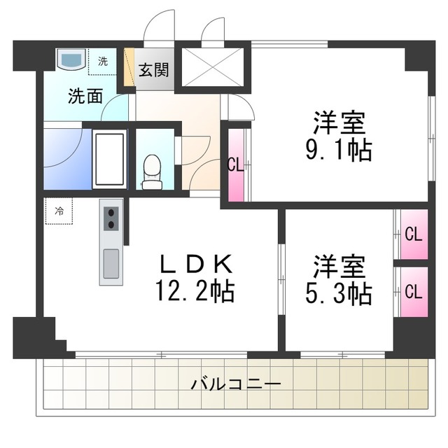 サザンクレスト堺東の間取り