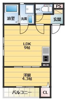 クレアール折尾の間取り