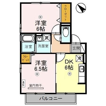 敦賀市山泉のアパートの間取り