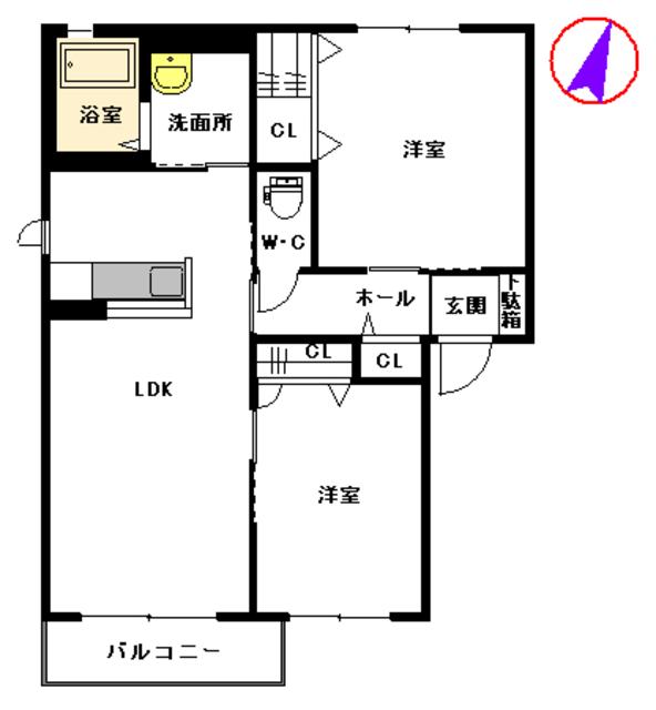 グランデ小山　Ａ棟の間取り