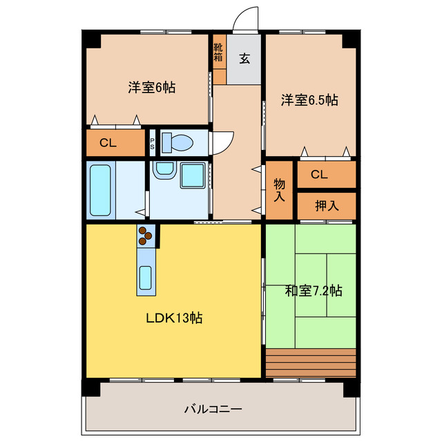 大村市桜馬場のマンションの間取り