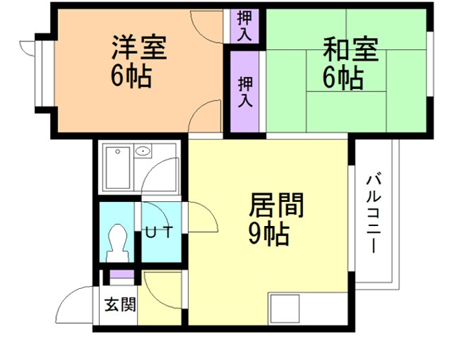 函館市榎本町のアパートの間取り